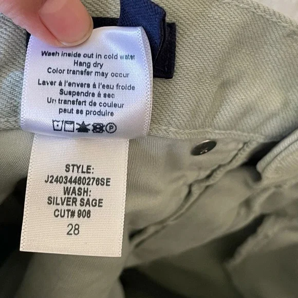 Veronica Beard Carly Kick Flare Crop High Rise Jeans Silver Sage Women's Size 28